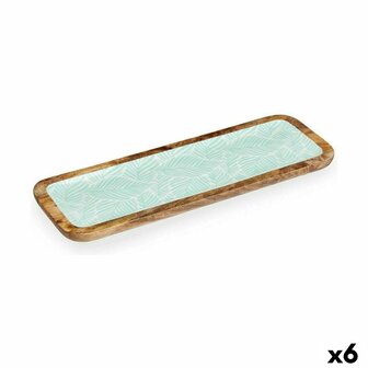 Tafeldecoratie Wit Bruin Groen Blad van een plant 45 x 15 cm (6 Stuks) 1