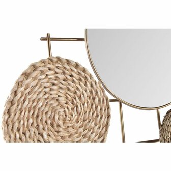 Wanddecoratie DKD Home Decor Spiegel Natuurlijk Metaal Bruin Koper Vezel (72 x 3,5 x 74 cm) 2
