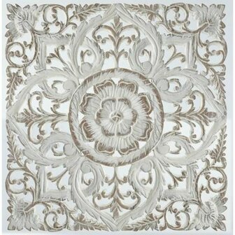 Wanddecoratie DKD Home Decor Wit Mandala Hout MDF (60 x 2 x 60 cm) 1