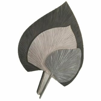 Wanddecoratie DKD Home Decor Grijs Hout MDF Blad van een plant (59 x 2 x 91 cm) 1