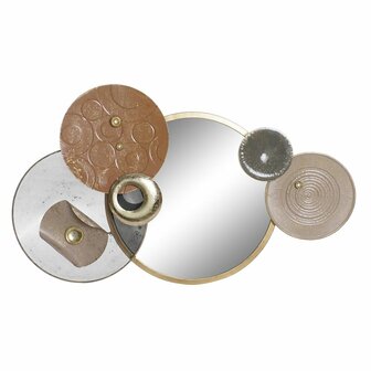 Wanddecoratie DKD Home Decor Spiegel Grijs Gouden Metaal Terra cotta Modern Cirkels (96,5 x 7 x 59 cm) 1