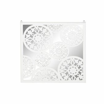 Wanddecoratie DKD Home Decor Spiegel Wit Hout MDF (90 x 1,5 x 90 cm) 1