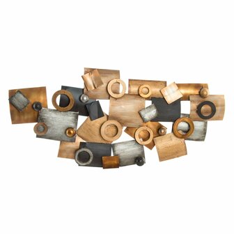 Wanddecoratie DKD Home Decor Abstract Grijs Metaal Koper Modern Cirkels (109 x 7 x 53 cm) 1