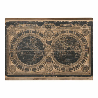 Wanddecoratie Home ESPRIT Zwart Natuurlijk Wereldkaart 149 x 2 x 105 cm 1