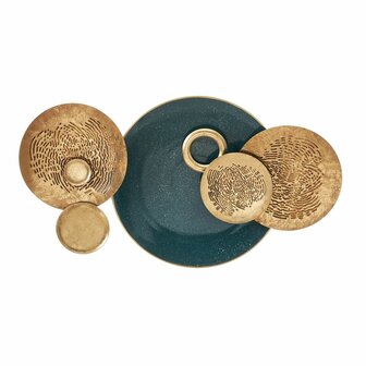 Wanddecoratie Blauw Gouden Ijzer Cirkels 88 x 8,5 x 48 cm 1