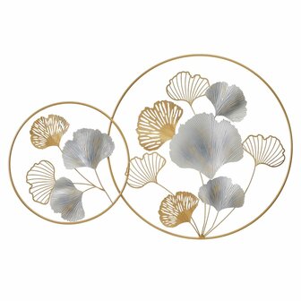 Wanddecoratie Gouden Zilverkleurig Ijzer Blommor 100 x 4 x 66 cm 1