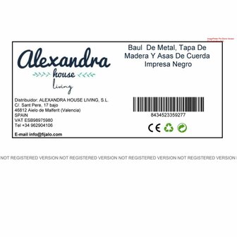 Koffer Alexandra House Living Factory Zwart Industri&euml;le hennep Metaal Sparrenhout 38 x 60 x 33 cm 8