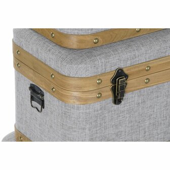 Kofferset DKD Home Decor 60 x 36 x 34 cm Natuurlijk Grijs Hout 3