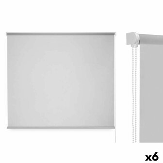 Rolgordijn 120 x 180 cm Grijs Stof Plastic (6 Stuks) 1