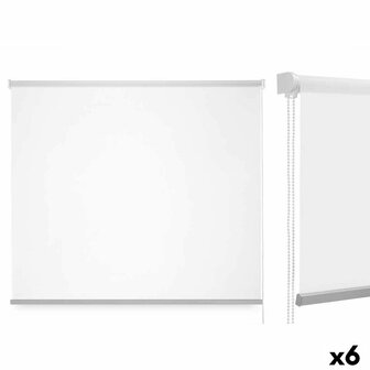 Rolgordijn 150 x 180 cm Wit Stof Plastic (6 Stuks) 1