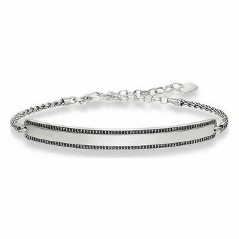 Armband Unisex Thomas Sabo LBA0009-643-11 Zilverkleurig Zwart 19 cm 15-18 cm 2
