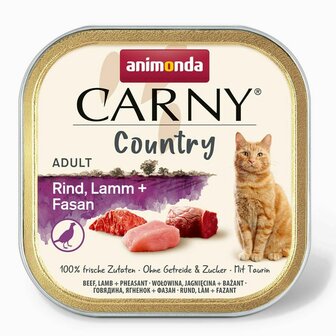 Kattenvoer Animonda Carny Country Beef Cordero + Faisan 100 g 1
