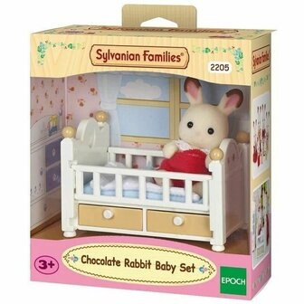 Actiefiguur Sylvanian Families Baby Rabbit Chocolate Bed 1