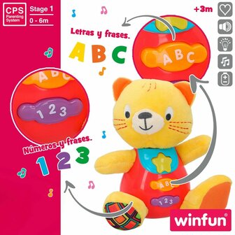 Knuffel met Geluid Winfun Kat 16 x 17,5 x 10,5 cm (6 Stuks) 5
