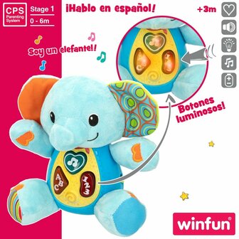 Knuffel met Geluid Winfun Olifant 17 x 17,5 x 10 cm (6 Stuks) 3
