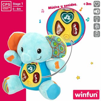 Knuffel met Geluid Winfun Olifant 17 x 17,5 x 10 cm (6 Stuks) 4