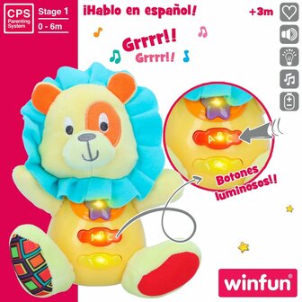 Knuffel met Geluid Winfun Leeuw 15 x 15 x 9 cm (6 Stuks) 3