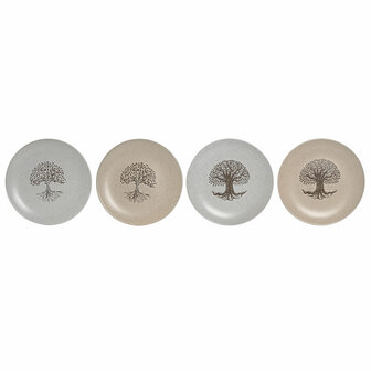 Dinerbord Home ESPRIT Wit Beige Keramiek Traditioneel 20 x 20 x 2,5 cm 1