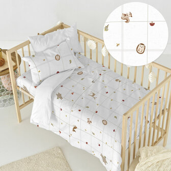 Dekbedovertrek set HappyFriday Mini Woods animals Multicolour Wieg voor baby&amp;apos;s 2 Onderdelen 2