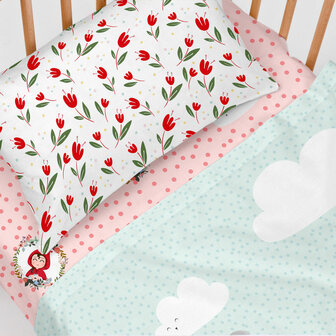 Onderlaken HappyFriday MR FOX Multicolour Roze 60 x 120 x 14 cm 3
