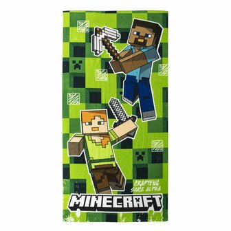 Strandhanddoek Minecraft Groen 100 % polyester 70 x 140 cm 1