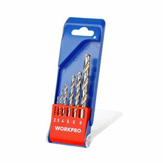 Borenset Workpro 2, 3, 4, 5, 6 y 8 mm Metaal 6 Onderdelen 1