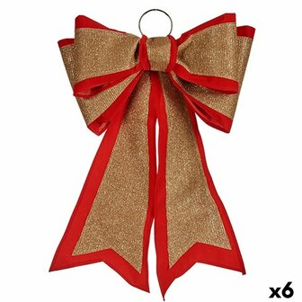 Lasso Kerstversiering 40 x 60 cm Rood Gouden PVC (6 Stuks) 1