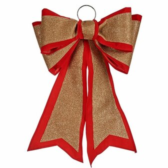 Lasso Kerstversiering 40 x 60 cm Rood Gouden PVC (6 Stuks) 2