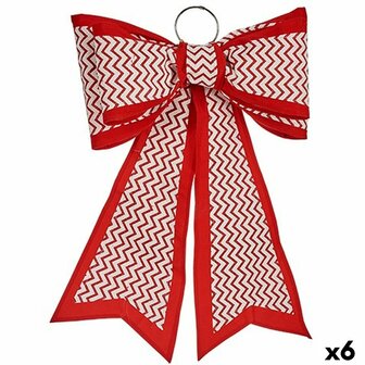 Lasso Kerstversiering 40 x 60 cm Wit Rood PVC (6 Stuks) 1