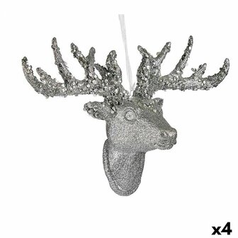 Kerstversiering Kerstrendier Hanger Zilverkleurig 32 cm (4 Stuks) 1