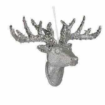 Kerstversiering Kerstrendier Hanger Zilverkleurig 32 cm (4 Stuks) 2