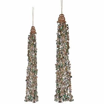 Kerstversiering Hanger Slingers Blauw champagne (24 Stuks) 2