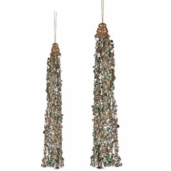 Kerstversiering Hanger Slingers Blauw champagne (24 Stuks) 3