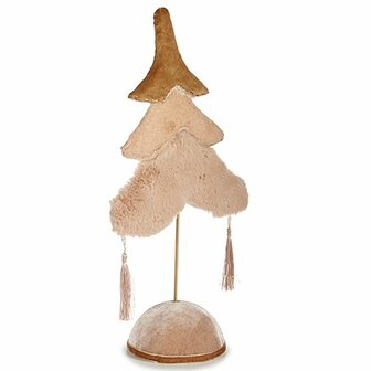 Kerstboom Polyester Beige Gouden Hout 12 x 43 x 22 cm (4 Stuks) 2
