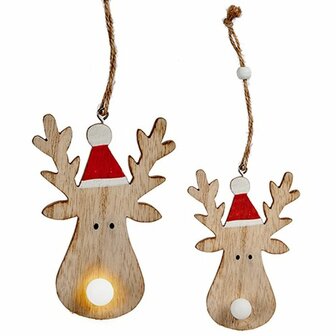 Kerstversiering Rendier Bruin Hout 7,5 x 2,5 x 17 cm (24 Stuks) 3