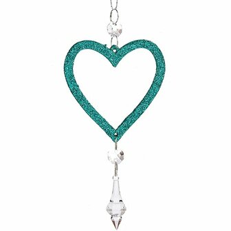 Kerstversiering Hart Groen Plastic Purpurine 9 x 16 x 2 cm (24 Stuks) 2