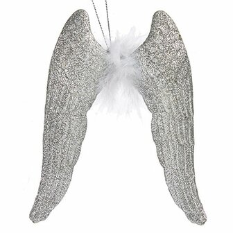 Kerstversiering Engelenvleugels Zilverkleurig Plastic Purpurine 12,5 x 15 x 2,5 cm (24 Stuks) 2