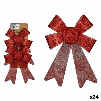 Kerst Decoratie Set Lasso Rood PVC 15 x 2 x 17 cm (24 Stuks) 1