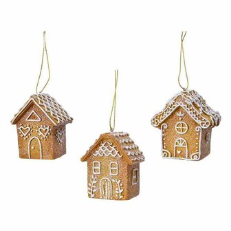 Kerstversiering Kerstboom Polyresin &Oslash; 7 cm Gember Huisje 1