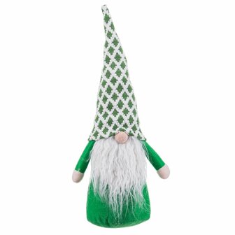 Kerstversiering Wit Groen Zand Weefsel Kerstman 48 cm 1