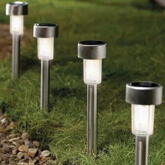 Tuinverlichting op zonne-energie Aktive Plastic 5,5 x 36 x 5,5 cm (24 Stuks) 3