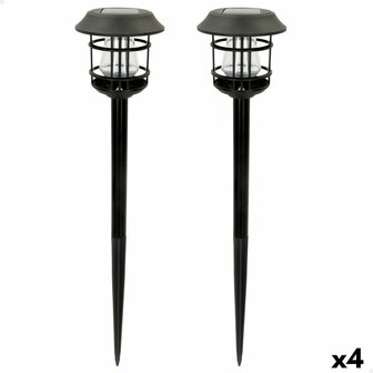 Set tuinverlichting op zonne-energie Aktive 2 Onderdelen Roestvrij staal Plastic 13 x 55 x 13 cm (4 Stuks) 1