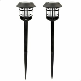 Set tuinverlichting op zonne-energie Aktive 2 Onderdelen Roestvrij staal Plastic 13 x 55 x 13 cm (4 Stuks) 2