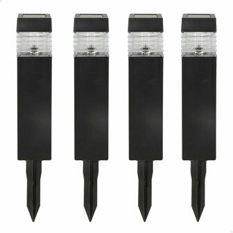 Set tuinverlichting op zonne-energie Aktive 4 Onderdelen Plastic 6 x 39,5 x 6 cm (4 Stuks) 2