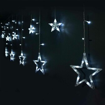 Lichtgordijn LED Wit Sterren 3
