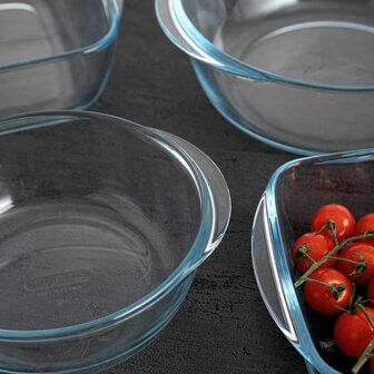 Serveerschaal Pyrex Airfryer Transparant Glas &Oslash; 26 cm 2,3 L (8 Stuks) 2