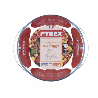 Serveerschaal Pyrex Airfryer Transparant Glas &Oslash; 26 cm 2,3 L (8 Stuks) 3