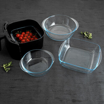 Serveerschaal Pyrex Airfryer Transparant Glas &Oslash; 26 cm 2,3 L (8 Stuks) 6