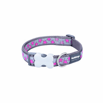 Hondenhalsband Red Dingo STYLE HOT PINK ON COOL GREY 15 mm x 24-36 cm Grijs 1