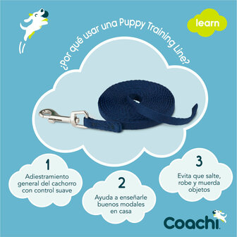 Hondenriem Coachi Blauw 2,5 m Training 3